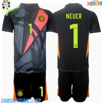 Camisa de time de futebol Alemanha Manuel Neuer #1 Goleiro Replicas 1º Equipamento Infantil Europeu 2024 Manga Curta (+ Calças curtas)